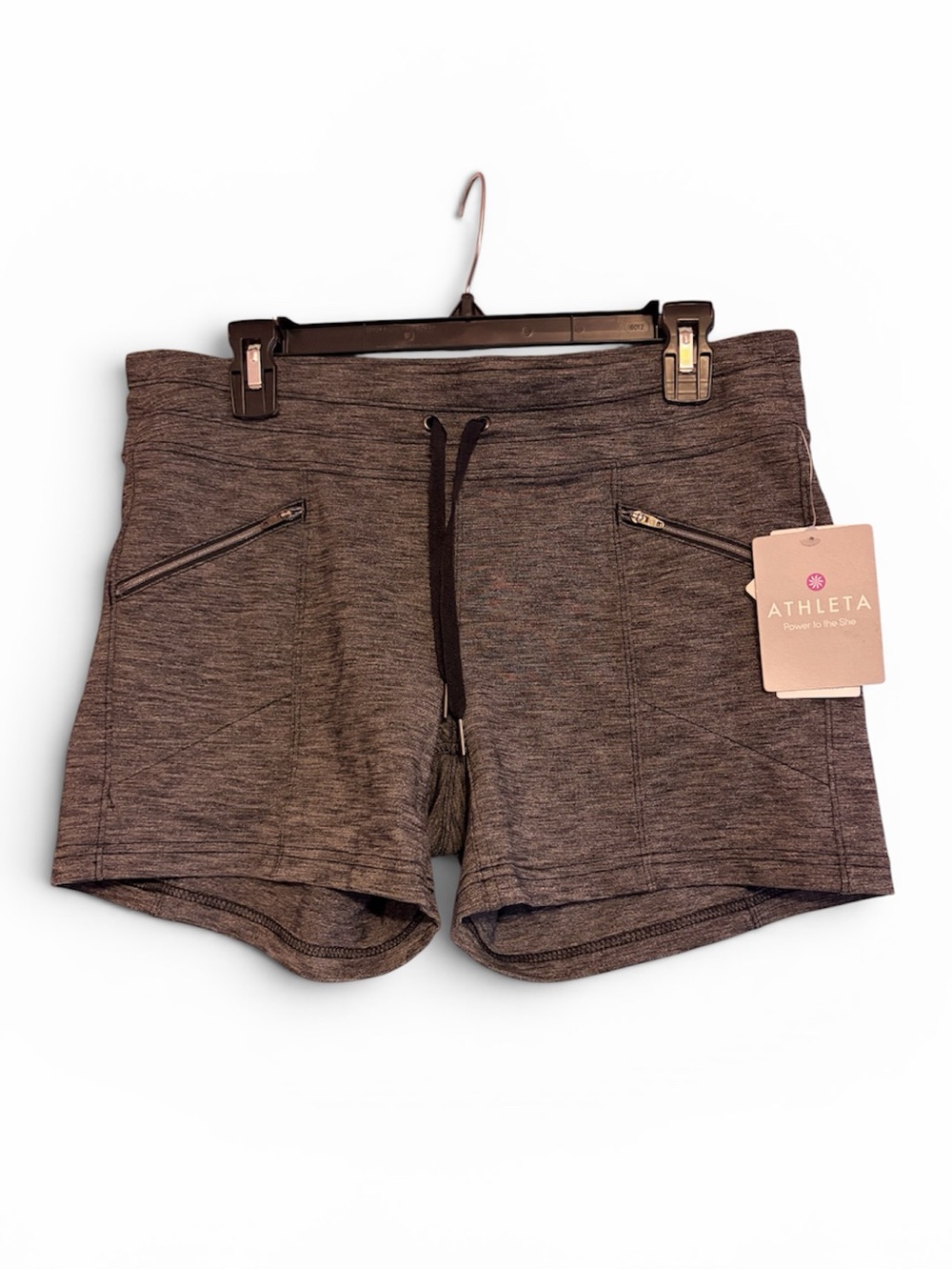 Athleta Metro Slouch shorts in stripe grey heather